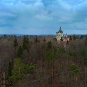Vaizdas iš drono: Pažaislio vienuolynas